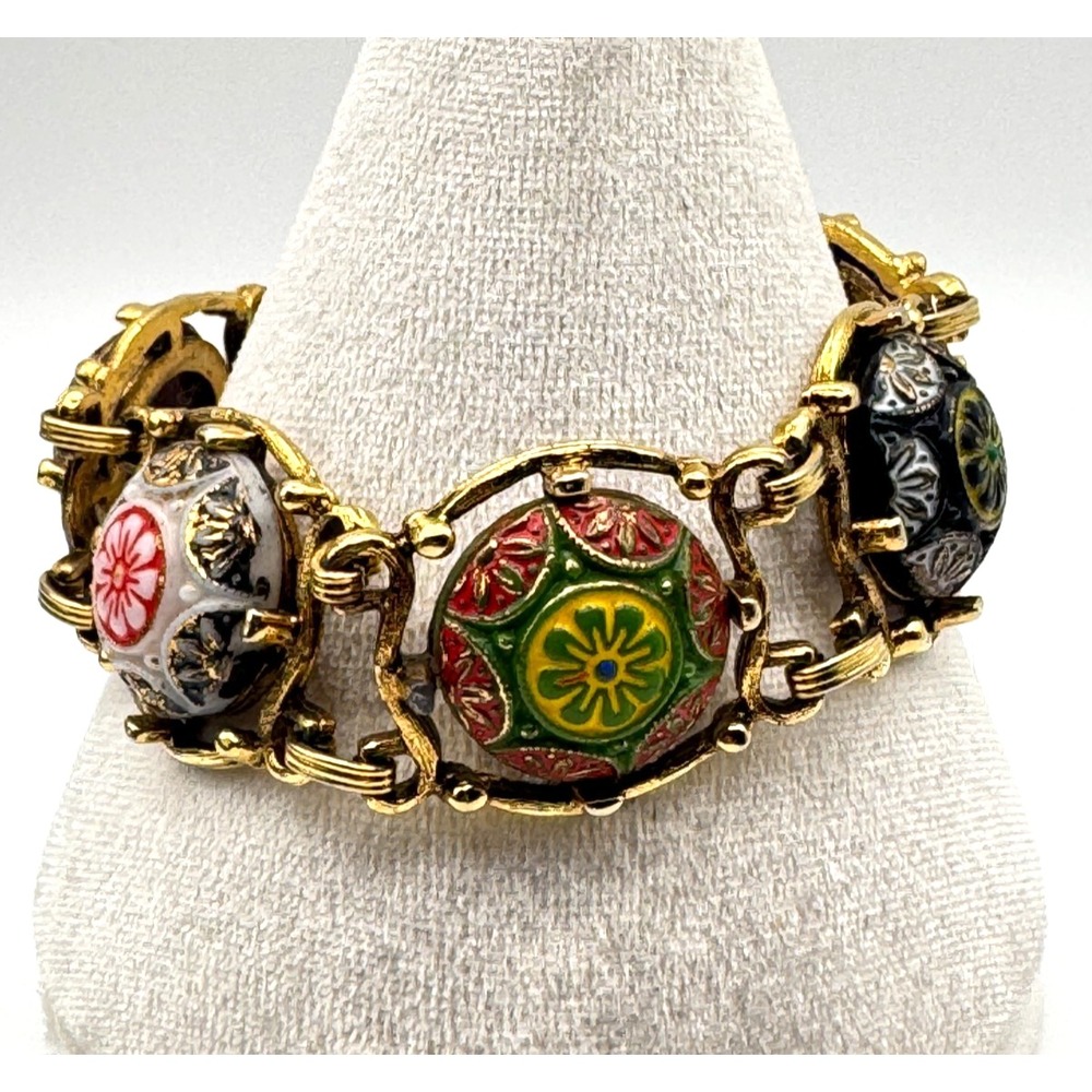 Vintage Juliana Bracelet DE Celebrity Moroccan Matrix Glass Book Piece